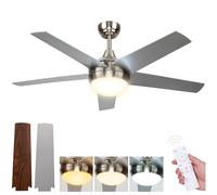 Ventilador de Techo con Luz 132 cm, Ventilador Techo con Lámpara Regulable con Mando a Distancia, 5 Aspas, 6 Velocidades, Función de Temporizador, Adecuado para Comedor, Dormitorio, Salón, Trastero