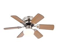 Ventilador de techo con luz 76 cm (ventilador, lámpara de techo con ventilador, lámpara de techo, interruptor, cristal)