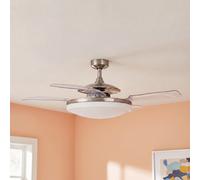 Ventilador de techo con luz ac con mando ø121 cm evo2 fanaway gris e27 4 aspas retráctiles tipo lámpara |3 velocidades |modo verano/invierno |recomendado de 20 a 40 m²