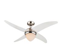 Ventilador de techo con luz ac con mando ø132 cm fabiola globo gris e14 5 aspas |3 velocidades |modo verano/invierno | recomendado de 20 a 40 m²