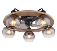 Ventilador de techo con luz ac con mando ø55 cm lamotta globo marrón e27 3 aspas |3 velocidades | recomendado para