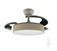 Cecotec Ventilador de Techo con Luz con 3 Aspas Retráctiles EnergySilence Aero 3666 Invisible Textile. 30W, Motor DC, Diámetro 36", 3 Tonos LED, Mando, 6 Velocidades, Temporizador, Diseño en Tela