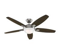 Hunter 132 cm | 52” Ventilador de Techo Contempo Níquel Cepillado con Kit de Luz y Mando a Distancia, 50612