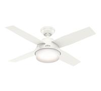 HUNTER FAN Dante, 112 cm, Ventilador de Techo para Interior con Luz, Silencioso, con Mando a Distancia y 4 Aspas Reversibles, para Verano o Invierno, Acabado Blanco Fresco, Modelo 50629