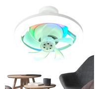 Ventilador De Techo Con Luz Empotrada | Lámpara Empotrable Moderna De 25 Cm | Lámpara LED Silenciosa Y Regulable Con Control Remoto | Lámpara Compacto Para Salón, Dormitorio Y
