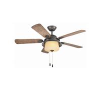 Ventilador de Techo con Luz FM Calefacción VT-130 Vintage 55W 132cm 3 Velocidades Acero Marrón
