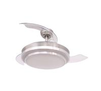 Ventilador de Techo con Luz FM Calefacción VT-SENZA PLUS 36W 107cm Motor DC Aspas Retráctiles Mando Temporizador Giro Invertido