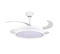JATA JVTE4242 - Ventilador de Techo con Luz LED y WiFi, Aspas Retráctiles 96 cm, Motor DC Silencioso 6 Velocidades, Función Invierno/Verano Reverse, Mando a Distancia y App, Temporizador