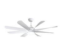 Ventilador de Techo con Luz LED 24w y Motor 45w AC de 8 Aspas Blancas. Cambio de tono de luz con memoria de último encendido. Función Invierno/Verano. Disponible en blanco o negro. (Blanco)