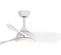 Ventilador de techo con luz led beach con aspas de madera. ventilador moderno y funcional, que ofrecerá un toque veraniego a tu estancia. (blanco)