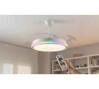 : Ventilador de techo con luz LED RGB aspas ocultas y mando a distancia Nexory de InnovaGoods