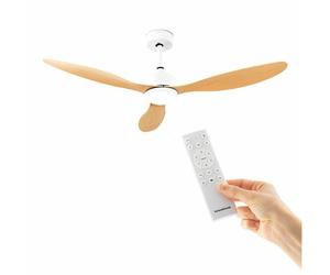 Ventilador de techo con luz led y 3 aspas abs wuled innovagoods madera 36 w