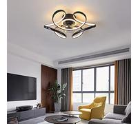 Ventilador De Techo Con Luz Moderno DC Reversible 6 Velocidades 40W Lámpara Ventilador Techo LED Regulable Ceiling Fan with Light Silencioso Modo Invierno Verano Para Dormitorio Salón-Black