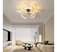 Ventilador De Techo Con Luz Moderno DC Reversible 6 Velocidades 40W Lámpara Ventilador Techo LED Regulable Ceiling Fan with Light Silencioso Modo Invierno Verano Para Dormitorio Salón-White