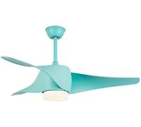 Ventilador de Techo con Luz para Sala de Estar, Ventilador de Techo Moderno de Metal Silencioso con Aspas de Abs, Lámpara de Araña Retro Led con Control Remoto, Fácil de Instalar./Azul 52 Pulgadas/52
