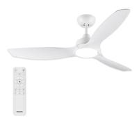 Philips Olas Ventilador de Techo con Luz LED, 3 aspas Fijas, Diámetro 132 cm, 2650 Lúmenes, Luz Blanca Ajustable de 3000 K a 6500 K, Regulable al 5%, Mando a Distancia Incluido, Blanco