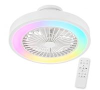 Ventilador de Techo con Luz RGB, Silencioso DC, Mando a Distancia, LED 40W Regulable, Lampara ventilador 6 Velocidades, Timer, Modo Verano/Invierno, para Infantil, Dormitorio, Habitación Pequeña