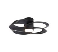 Ventilador de techo con luz silencioso dc 22w con mando ø65 cm rose mantra negro luz cct 4 aspas| 6 velocidades| modo verano/invierno| brisa| recomendado para