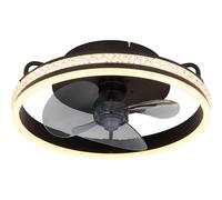 Ventilador de techo con luz sin aspas silencioso dc 15w con mando ø40 cm cataleya globo negro luz cct 6 velocidades| modo verano/invierno| recomendado de 13 a 20m²