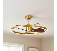 Ventilador de techo con luz sin aspas silencioso dc 30w con mando ø70 cm cessna lucci air marrón luz cct 6 velocidades| recomendado de 13 a 20m²