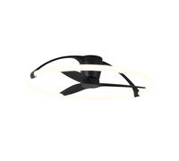 Mantra Iluminación. Modelo NEPAL. Ventilador y plafón de techo de 105 cm de diámetro en color negro. Fuente de luz LED 75W 2700K-5000K 7200lm. Ventilador 35W