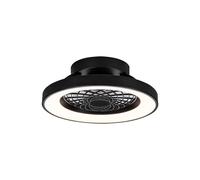 Ventilador de techo con luz sin aspas silencioso dc 35w con mando ø53 cm tibet mantra negro luz cct | 6 velocidades | modo invierno/verano | recomendado para