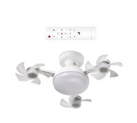 Ventilador de Techo con Luz, Ventilador de Techo Empotrable con Casquillo E27 para Montaje, Dispositivo de Iluminación Regulable con Control Remoto para Enfriamiento en Salón y Estudio