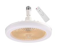 Ventilador de techo con luz | Ventiladores silencioso Ampoule con lámpara integrada | Ventilador LED E27 con Telecomande | Lámpara araña Ventilo techos | 30W Ceiling Fan Light