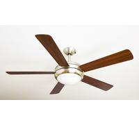 Ventilador De Techo Con Luz Y Control Remoto Ursa Níquel Plata / Nogal 132 Cm