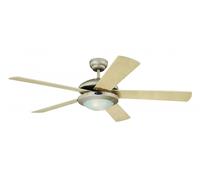 Ventilador De Techo Con Luz Y Cuerda Comet Titan Plata 132 Cm