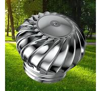 Ventilador de techo con tapa de turbina eólica de acero inoxidable, 8, 10, 12 pulgadas, resistente al óxido, automático, conexión silenciosa, universal, ventilador de techo giratorio para campanas de
