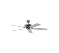 Ventilador de techo de acero Potkuri con aspas reversibles blanco/blanco con incrustación de ratán, 132cm por Pepeo