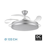 Ventilador de techo dc esparta maxi fabrilamp plata 80w led 10255lm 13
