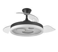 Abrila Turia Negro/Blanco - Ventilador De Techo Aspas Retráctiles 72 W F