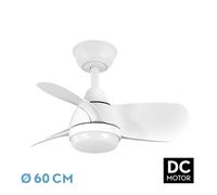 FABRILAMP Ventilador Dc 24w Pirdo Blanco 3 Aspas 60d 2400lm 6 Vel. 3000-4500-6000k C/remoto, Memoria Y Temporizador