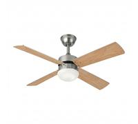 Ventilador de techo dc sofía fabrilamp en níquel con 4 aspas reversi