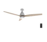 Cecotec Ventilador de Techo con Luz EnergySilence Aero 5300 White&Wood Design. 30W, Diámetro 52” con 3 Aspas, Motor DC, Luz LED, Mando a distancia, Temporizador y Modo Winter-Summer