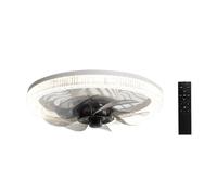 Ventilador de techo de 34 W y 27 con luz empotrable con control remoto LED regulable de 3 colores para control remoto de dormitorio