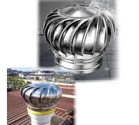 Ventilador de techo de acero inoxidable 304, 150 mm, apto para uso industrial, color plateado, accionado por el viento, fácil instalación
