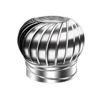 Ventilador de techo de acero inoxidable 304, ventilador de ventilación de ático, tapa de turbina de aire de escape para ventilación de techo, rotación sin alimentación (250 mm)