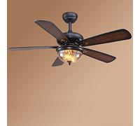 Ventilador de techo de madera de 5 aspas de 42 pulgadas, ventiladores de techo con luces, accesorio de iluminación decorativa LED regulable con control remoto, velocidad del viento de 3 velocidades, f