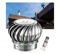 Ventilador de techo de turbina de acero inoxidable, ventilador ventilación aire ático, tapa ventilación chimenea, ventilador techo turbina eólica sin energía(75mm/3.0in)