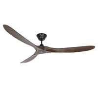 Ventilador de Techo Diseño Sin Luz Eco Genuino Negro Nuez 180 Mando a Distancia