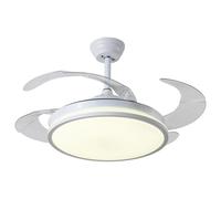 BEL AIR HOME - Ventilador de techo DUNE con Aspas Desplegables Luz Led 36W en 3 Temperaturas de Luz con Mando a Distancia -Motor DC Eficiente y Silencioso (BLANCO)