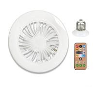 Ventilador de techo E27 con luz, control remoto y diseño de ahorro de espacio, cuenta con velocidades ajustables y opciones de iluminación para un ambiente personalizado (B)