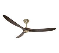 Ventilador de Techo Diseño Sin Luz Eco Genuino Latón Nuez 180 Mando a Distancia