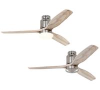Ventilador de Techo Energiespar Lámpara Aerodynamix Eco 132 CM Cromo Mate & Holz