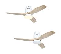 Ventilador de Techo Energiespar Lámpara Control Remoto Aerodynamix Blanco Madera