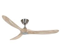 CasaFan Ventilador de techo ECO GENUINO, cromo/madera clara, Ø 152 cm, silencioso