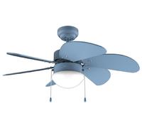 Cecotec Ventilador de Techo con Luz EnergySilence Aero 3600 Vision Full Blue. 50 W, Diámetro 36”, 3 Velocidades, 6 Aspas Reversibles, Modo winter-summer, Uso Sencillo, Interruptor en Cadena